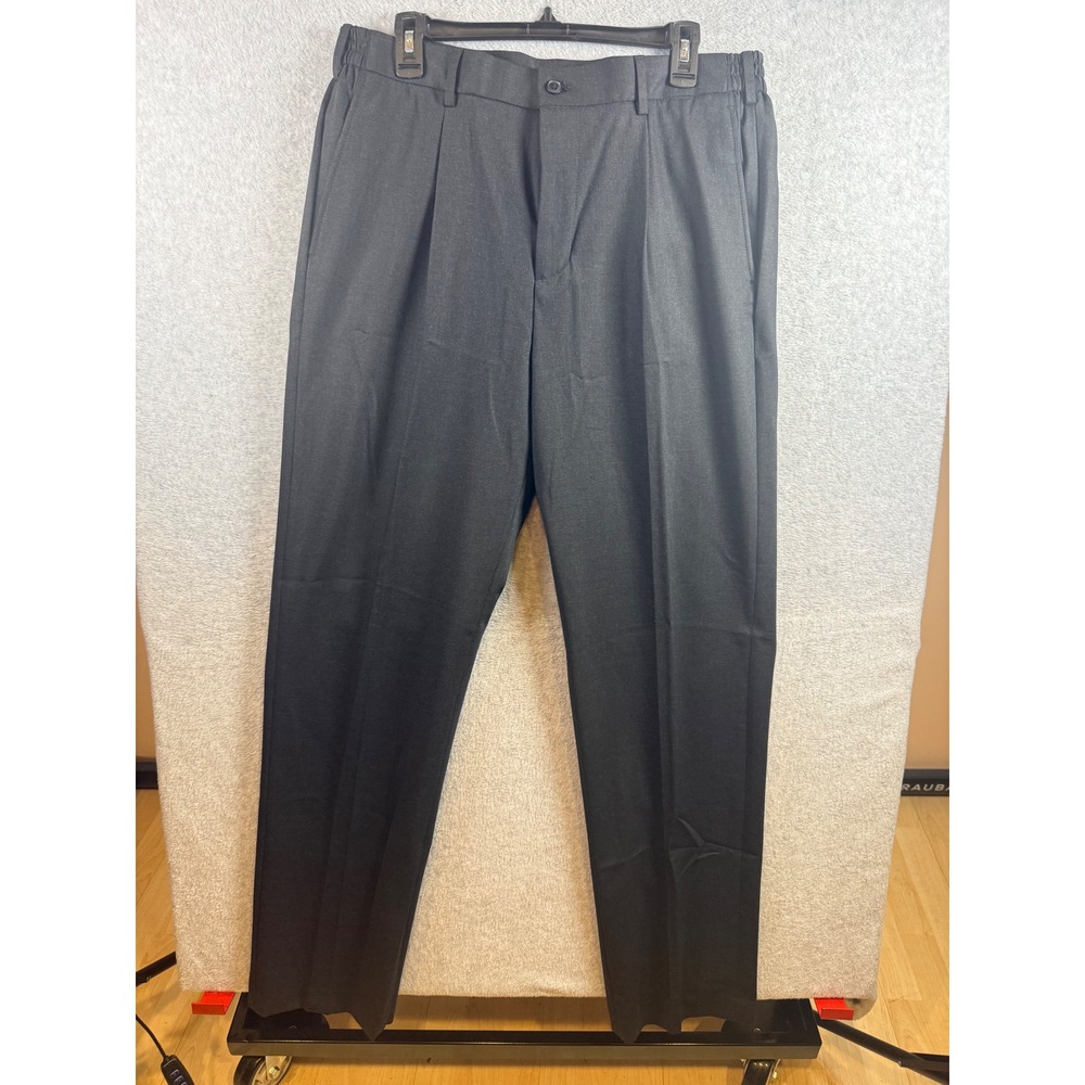 Tommy Hilfiger Dean Relaxed Fit Pleated Dress Pants Charcoal Grey 34W x 34L NEW